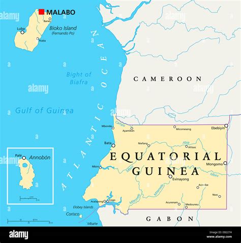Mapa de Guinea Ecuatorial con sus islas
