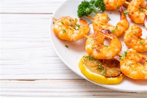 Imagen de gambas a la plancha con limón