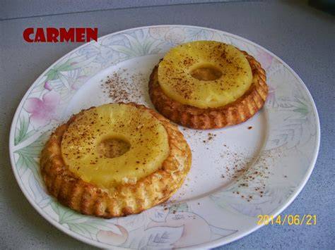 Tartaletas de piña y melocotón