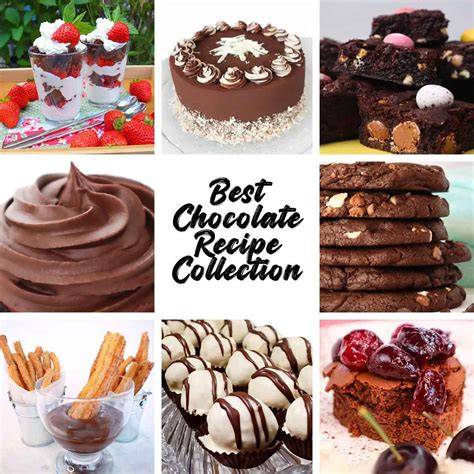 Postres variados con chocolate