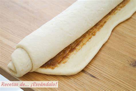 Masa para rollos de canela estirada con relleno