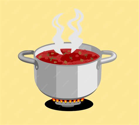 Sopa de tomate hirviendo a fuego lento