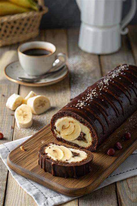 Rollos de plátano con chocolate