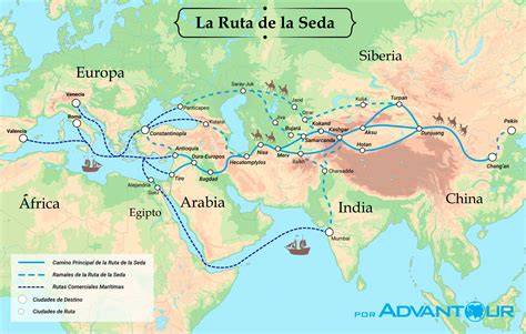 Mapa de la ruta de la patata desde América a Europa