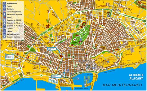 Mapa del centro de Alicante con restaurantes de sushi