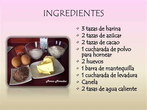 Ingredientes para la torta de papa y chocolate