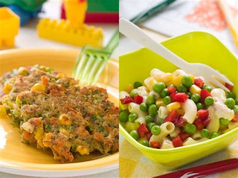 Plato con variedad de verduras para niños
