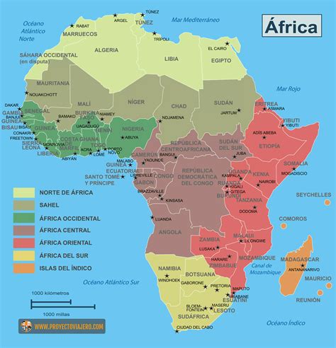 Mapa de África con zonas de influencia culinaria