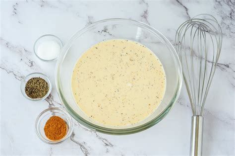 Mezcla de huevos y nata
