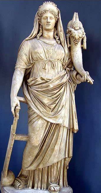 Ceres sentada con cornucopia