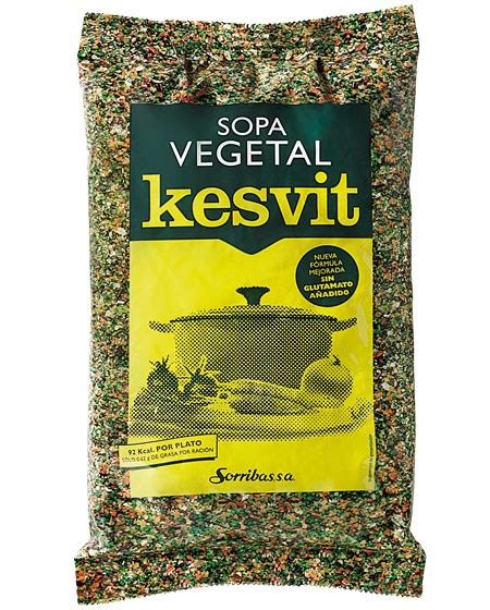 Ingredientes de la sopa vegetal KESVIT