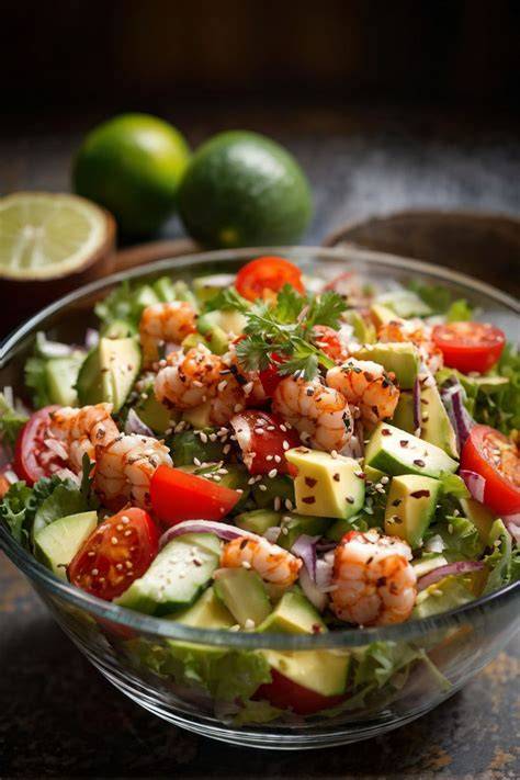 Ingredientes frescos para la Ensalada Louis de Cangrejo y Camarones