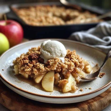 Crujiente de manzana con cobertura de avena