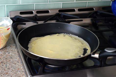 Cocción de crepes en sartén