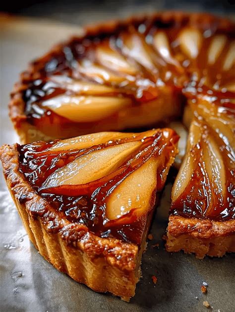 Tarta de peras recién horneada