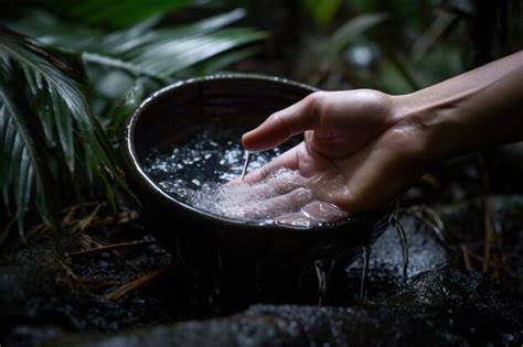 Persona sumergiendo las manos en un recipiente con agua para aliviar el dolor
