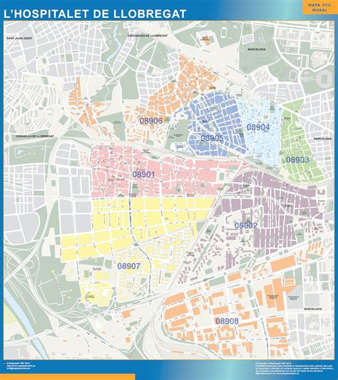 Mapa de L'Hospitalet de Llobregat con ubicaciones de rostisserias