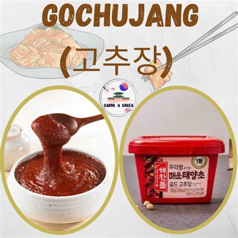 Ingredientes básicos del Gochujang: ají, arroz glutinoso, soja fermentada y sal