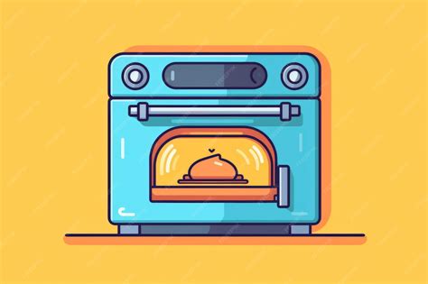 Ilustración de un horno con un pastel horneándose