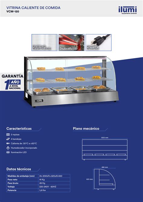 Tabla comparativa de vitrinas calientes para pollos