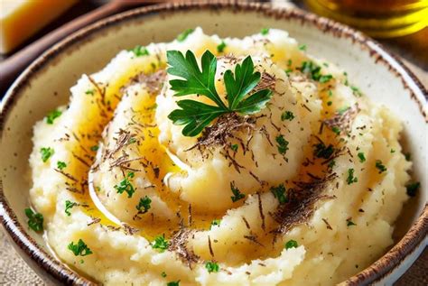 Puré de patatas con aceite de trufa