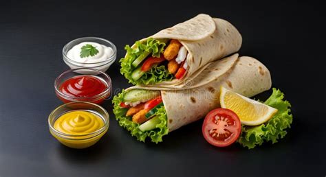 Variedad de ingredientes frescos para rellenar wraps: lechuga, tomate, manzana, nueces