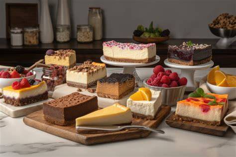 Variedad de tartas de queso con diferentes sabores