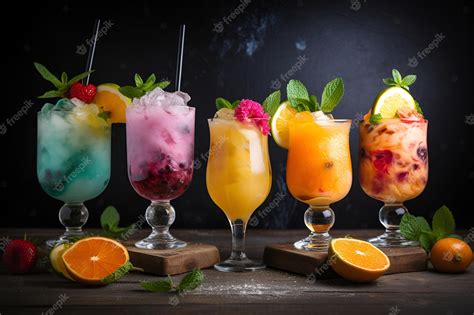 Variedad de postres y bebidas con pitaya