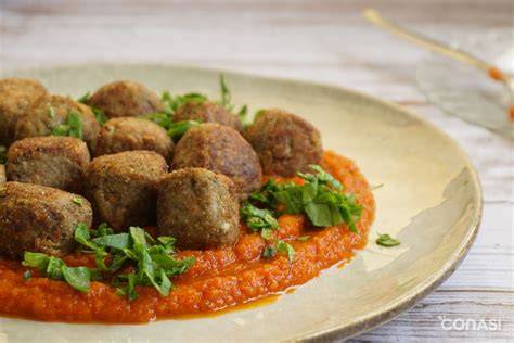 Albondigas veganas de garbanzos y berenjena