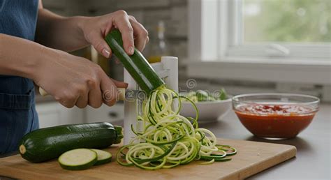 Zucchini cortado en espiral
