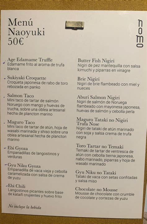 Comparación de menús degustación de sushi