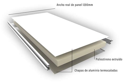 Panel sándwich de aluminio lacado en un edificio moderno