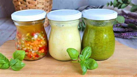 Cebollas en rodajas y aliños para ensaladas