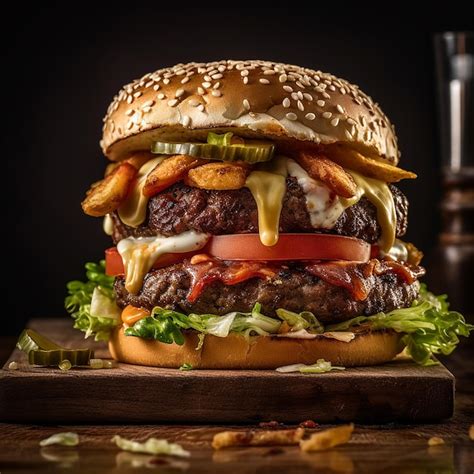 Hamburguesa con muchos ingredientes