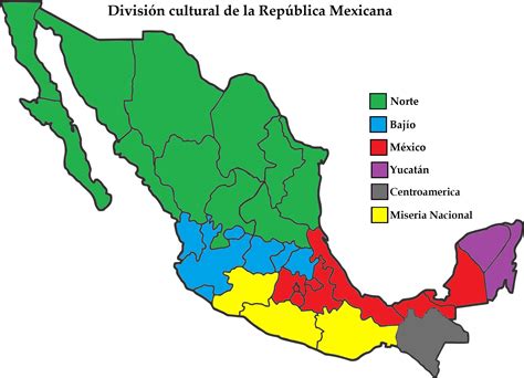 Mapa de las regiones donde se consume machaca en México