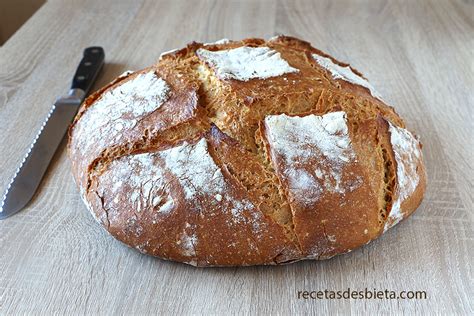 Ingredientes para pan de hogaza sin amasar