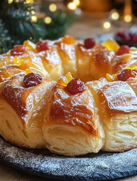 Roscón de Reyes horneado y decorado