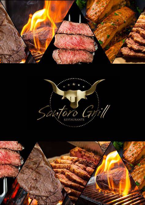 Menú de Grill 'Em All con temática metálica