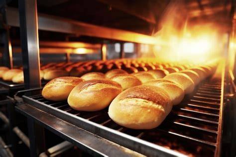 Rebanadas de pan siendo tostadas en el horno