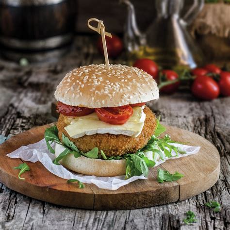 Bandeja de hamburguesas de pollo crujiente