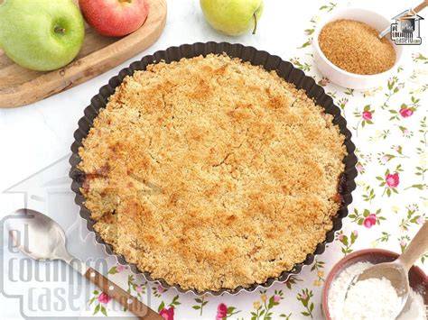 Detalle de la textura crujiente del Crumble de Manzana