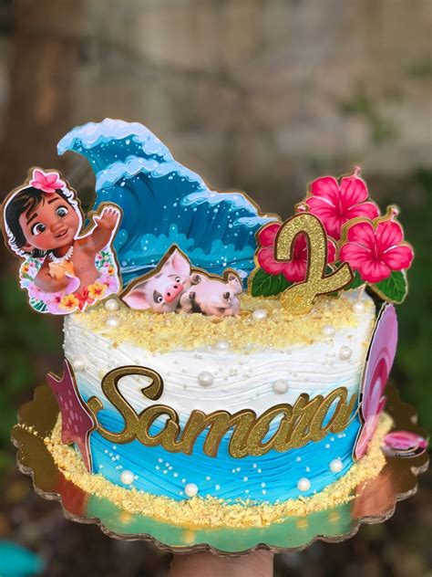 Pastel de Moana Bebé decorado