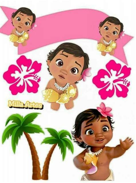 Set de toppers Moana Bebé Pastel