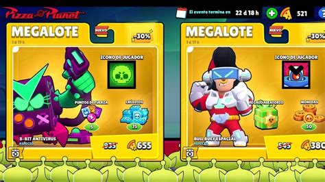 Interfaz de la tienda Pizza Planet en Brawl Stars