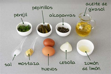 Ingredientes para salsa tártara casera
