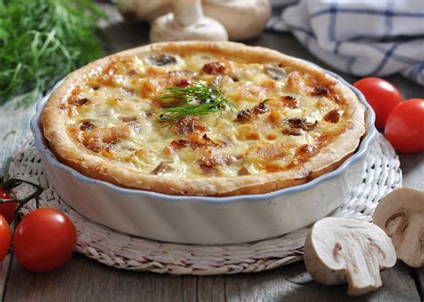 Ingredientes para quiche de puerros y champiñones