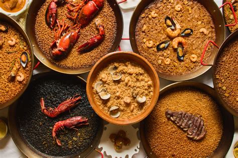 Variedad de paellas y arroces españoles