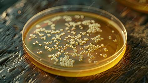 Placa de Petri con medio de cultivo sólido mostrando colonias bacterianas.