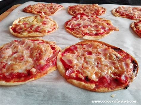 mini pizzas con obleas de empanadillas