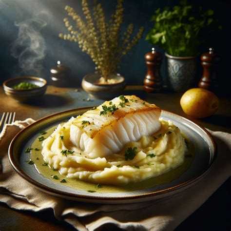 Bacalao con puré de patatas y cebolletas